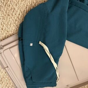Teal Scrub Pants with Drawstring